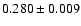 $0.280\pm0.009 $