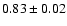 $0.83 \pm 0.02 $