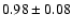 $0.98\pm0.08$