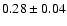 $0.28\pm0.04$