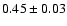 $0.45\pm0.03$