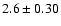 $2.6\pm0.30$