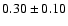 $0.30\pm0.10$