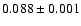 $ 0.088\pm 0.001$