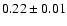 $ 0.22\pm 0.01$