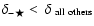 $\delta_{-\bigstar} < ~\delta_{\rm ~all ~others}$
