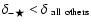 $\delta_{-\bigstar} < \delta_{ \rm ~all~ others}$