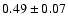 $0.49\pm0.07$