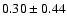 $0.30\pm0.44$