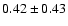 $0.42\pm0.43$