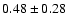 $0.48\pm0.28$