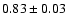 $0.83\pm0.03$
