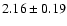 $2.16\pm0.19$