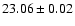 $23.06\pm0.02$