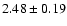 $2.48\pm0.19$
