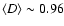$\langle D\rangle \sim0.96$