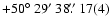 $+50\hbox{$^\circ$ }29\hbox{$^\prime$ }38\hbox{$.\!\!^{\prime\prime}$ }17(4)$