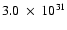 $3.0~\times~10^{31}$