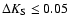 $\Delta K_{{\rm S}}\leq0.05$