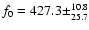 $f_0 = 427.3\pm^{10.8}_{25.7}$