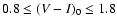 $0.8 \le
(V - I)_0 \le 1.8$