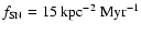 $f_{\rm SN} = 15~\mbox{kpc}^{-2} ~\mbox{Myr}^{-1}$