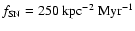 $f_{\rm SN} = 250~ \mbox{kpc}^{-2}~ \mbox{Myr}^{-1}$
