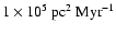 $1\times 10^5 ~\mbox{pc}^2~ \mbox{Myr}^{-1}$