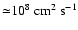 ${\simeq} 10^8~ \mbox{cm}^2~ \mbox{s}^{-1}$
