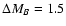 $\Delta M_B=1.5$