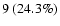 $9\ (24.3\%)$