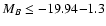 $M_B \leq -19.94{-}1.3$