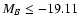$M_{B} \leq -19.11$