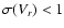 $\sigma(V_r) < 1$