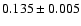 $0.135\pm0.005$