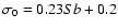 $\sigma_0 = 0.23 Sb + 0.2$