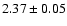 $ 2.37\pm0.05$