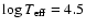 $\log
T_{\rm eff} = 4.5$