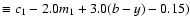 $\equiv c_{1} - 2.0m_{1} + 3.0(b-y) - 0.15)$