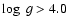 $\log ~g >4.0$
