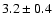$3.2\pm 0.4$
