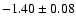 $ -1.40 \pm 0.08 $