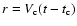 $r=V_{\rm c} (t-t_{\rm c})$