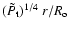 $( \tilde{ P_{\rm t} } )^{1/4} ~ r/ R_{\rm o} $