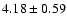$4.18\pm0.59$
