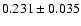 $0.231\pm0.035$