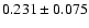 $0.231\pm0.075$