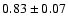 $0.83\pm0.07$