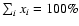 $\sum_{i} x_{i}=100\%$