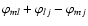 $\varphi_{ml} + \varphi_{lj} - \varphi_{mj}$
